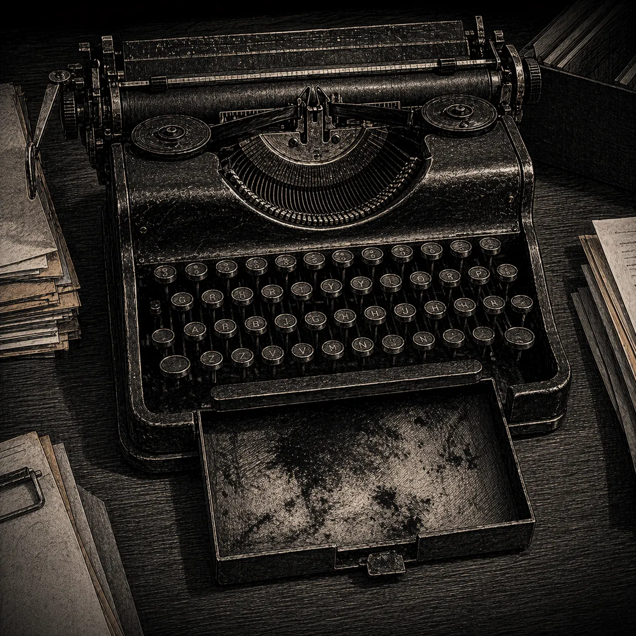 Her last page, still in the machine