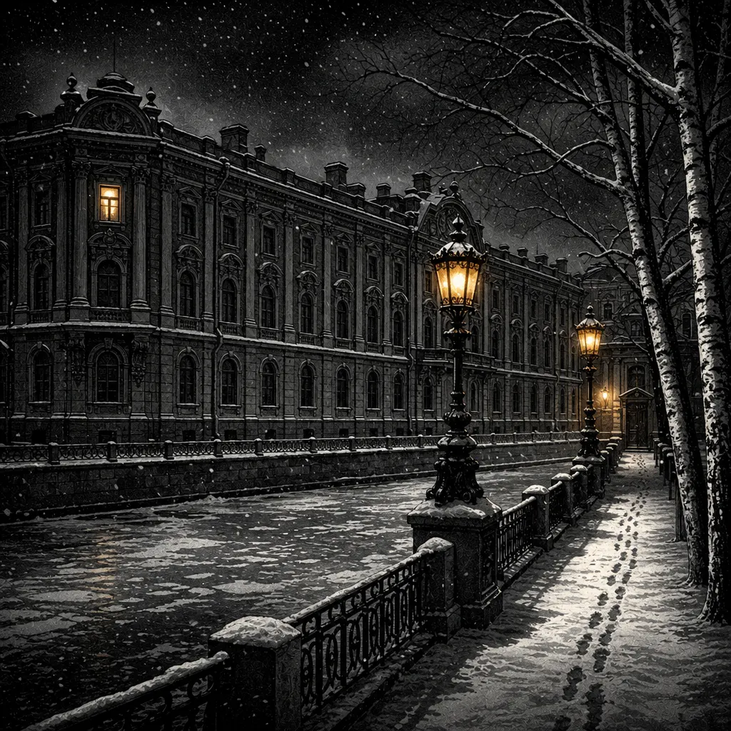 The Yusupov Palace on the Moika embankment at night
