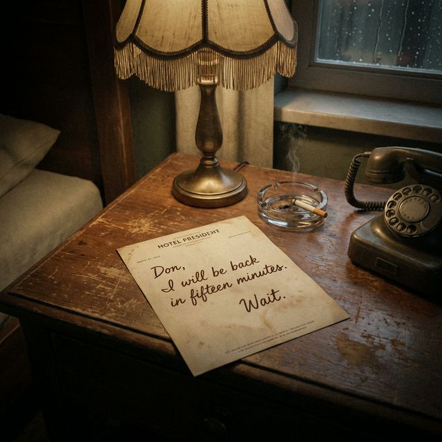 The note on the nightstand
