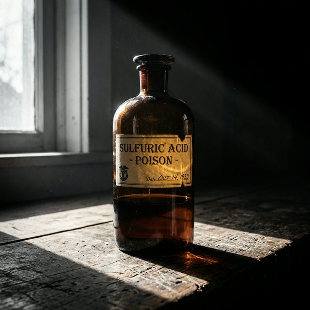 A bottle of sulfuric acid